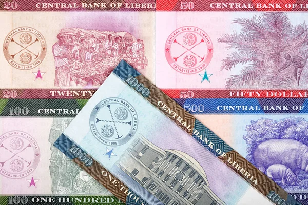Libériai Pénz Dollár Bankjegysorozat Fordított Oldal — Stock Fotó