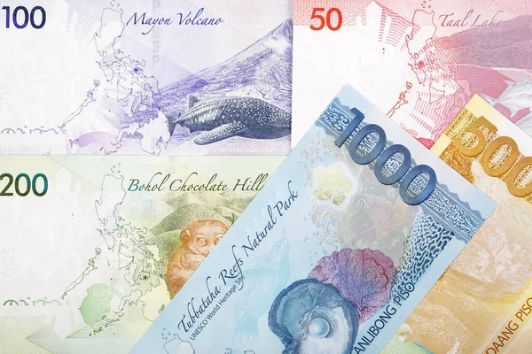 Dinero Filipino Peso Nueva Serie Billetes Reversa — Foto de Stock