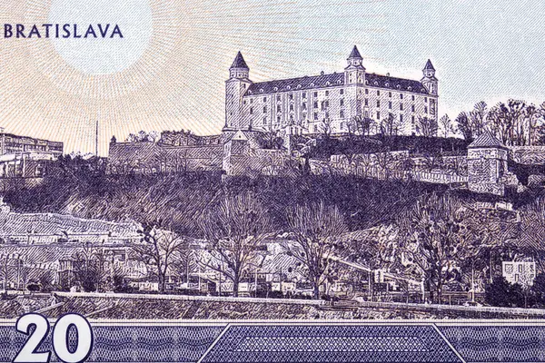 来自斯洛伐克货币的布拉迪斯拉发城堡 Halier — 图库照片