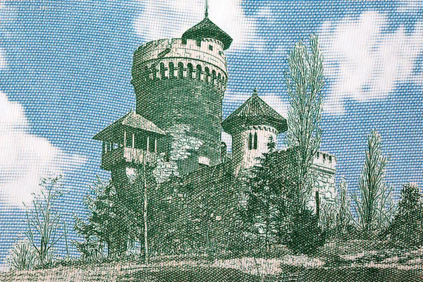 Πύργος Του Vlad Tepes Πύργος Νερού Στο Βουκουρέστι Από Χρήματα — Φωτογραφία Αρχείου