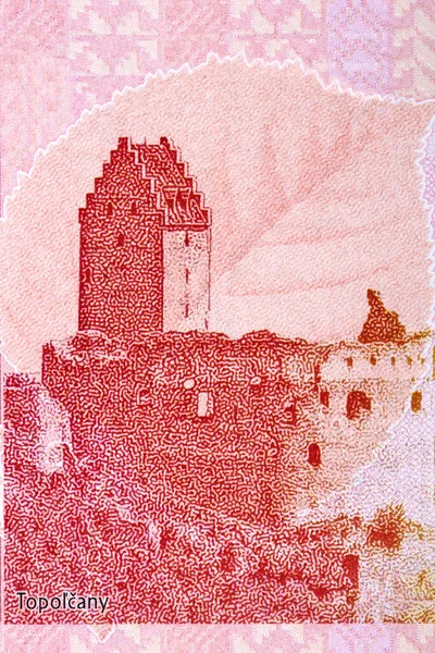 Topolcany Castle Slovak Money Koruna — Stock Photo, Image