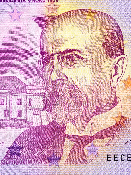 Tomas Garrigue Masaryk Egy Közeli Kép Pénzből — Stock Fotó