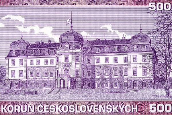 Lany Castle Czechoslovak Money Koruna — стокове фото