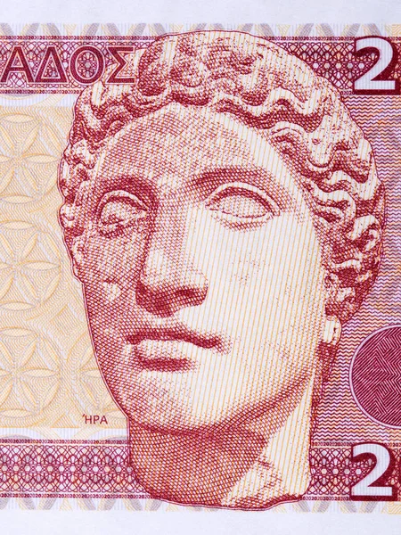 Гера Богиня Жінок Портрет Грецьких Грошей — стокове фото