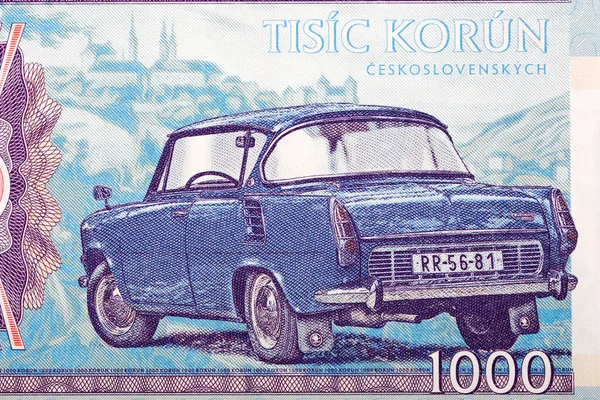 Oude Auto Uit Tsjecho Slowakije Geld Koruna — Stockfoto