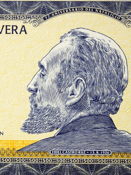 Fidel Castro Ruz Portret Kubańskiego Mney Pesos — Zdjęcie stockowe