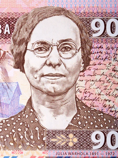 Julia Warhola Portrait Money Koruna — 스톡 사진