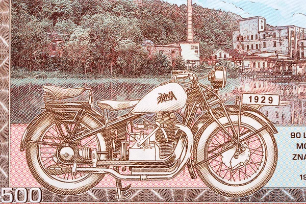 Old Motorcycle Jawa 500 Ohv Czechoslovak Money — Stock Photo, Image