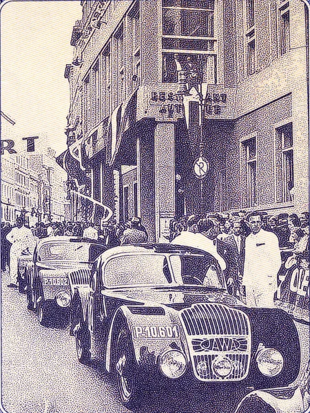 Stary Samochód Jawa 750 Czechosłowackich Pieniędzy — Zdjęcie stockowe
