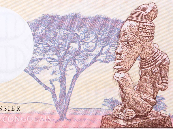 Afrikansk Stamfigur Från Kongolesiska Pengar Francs — Stockfoto