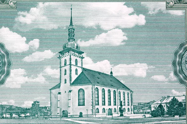 Церква Успіння Пресвятої Діви Марії Тепліці Чеських Грошей — стокове фото