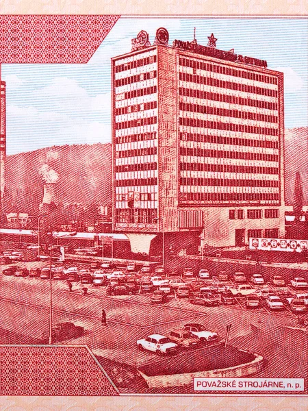 Povazske Strojarne Edifício Povazska Bystrica Dinheiro Checoslovaco — Fotografia de Stock