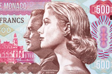 Grace Kelly ve Rainier III de Monaco paradan bir portre