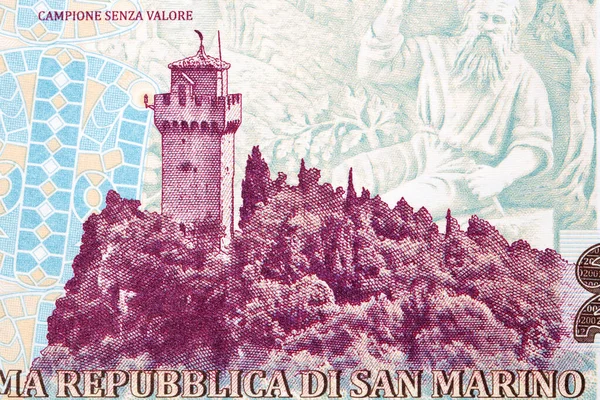 Сан Марино Башня Денег 200 Лир — стоковое фото
