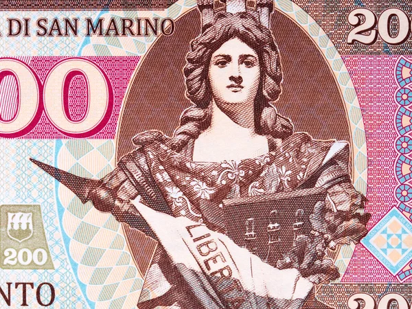 Estatua Las Tres Torres Símbolo San Marino Dinero Lire —  Fotos de Stock