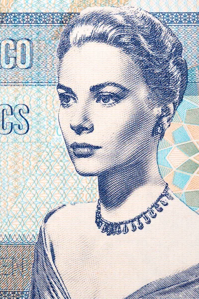 グレースケリー王女モナコのお金からの肖像画 — ストック写真