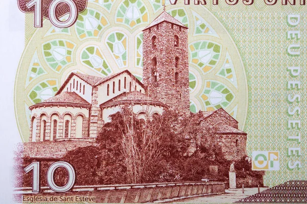 Kyrkan Eglesia Sant Esleve Från Pengar — Stockfoto