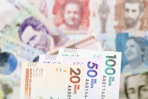 Kolumbianisches Geld Peso Als Geschäftlicher Hintergrund lizenzfreie Stockbilder