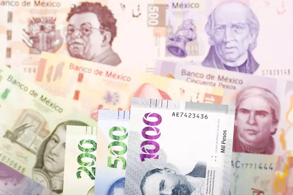 Mexikanisches Geld Pesos Als Geschäftlicher Hintergrund lizenzfreie Stockfotos
