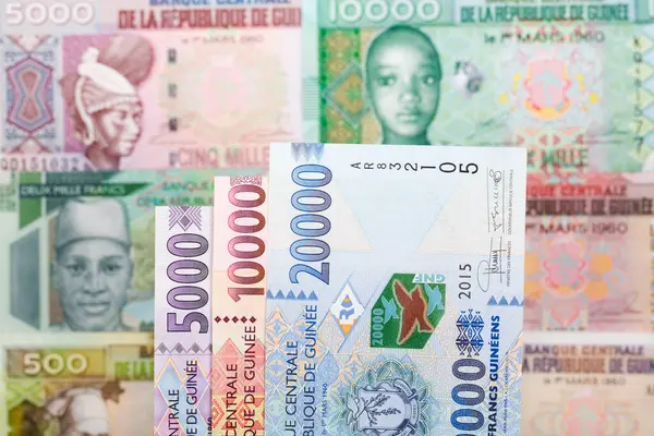 几内亚货币 法郎商业背景 — 图库照片
