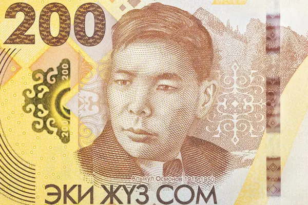 Алікул Осмонтов Портрет Киргизького Сома — стокове фото