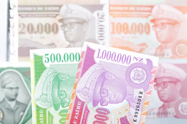 Zaire Valuta Republiken Zaire Affärsbakgrund Stockbild