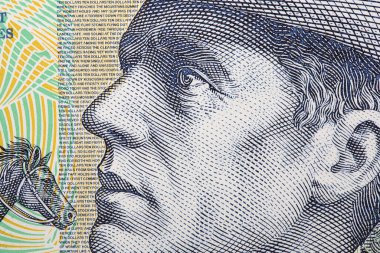 Banjo Paterson Avustralya parasından yakın plan bir portre