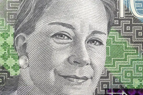 Chabuca Granda Ein Nahaufnahme Porträt Aus Peruanischem Geld Sol lizenzfreie Stockbilder