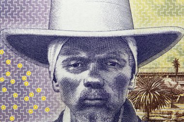 Hendrik Witbooi Namibya parasından yakın plan bir portre - dolar