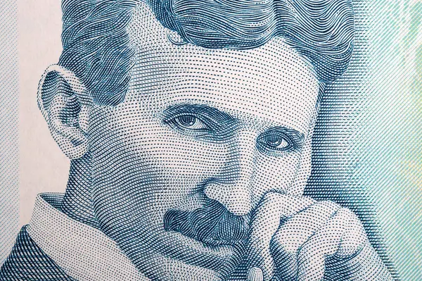 Nikola Tesla, Sırp parasının yakın plan portresi - Dinar