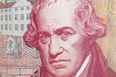 James Watt İngiliz parasından yakın plan bir portre - pound