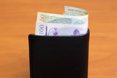 Gürcistan parası - siyah cüzdanda lari