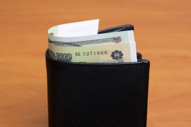 Eski Rus parası - siyah cüzdanda ruble