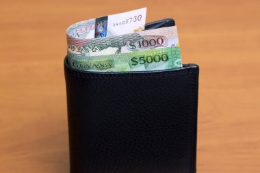 Guyanese parası - siyah cüzdanda bir dolar