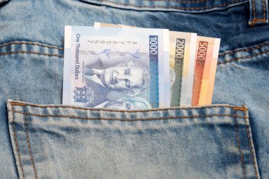 Jamaika parası - kot pantolonun cebinde dolar