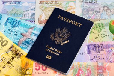 Fiji parasıyla Amerikan pasaportu - dolar