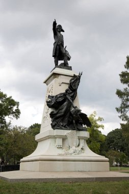 Washington, Amerika Birleşik Devletleri - 12 Eylül 2023: Amerika Birleşik Devletleri, Washington 'da Rochambeau Kontu Heykeli