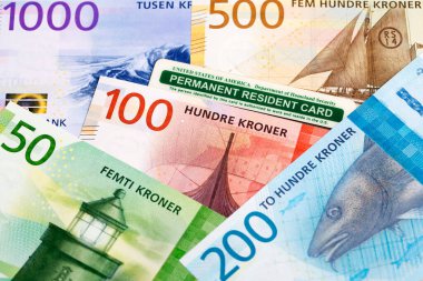 Amerikan daimi oturma kartı Norveç parası Krone