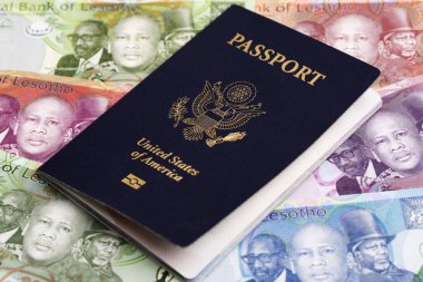 Lesotho parasıyla Amerikan pasaportu - Loti