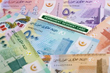 Moritanya parası üzerinde Amerikan daimi ikamet kartı - ouguiya