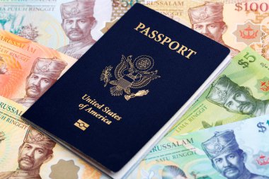 Brunei parasıyla Amerikan pasaportu - dolar