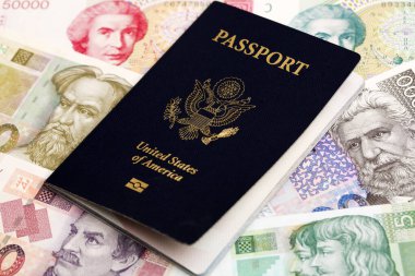 Hırvat parası üzerine Amerikan Pasaportu - kuna