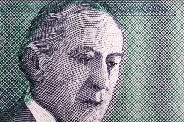 Agustin Pio Barrios Paraguay parasının yakın plan portresi.