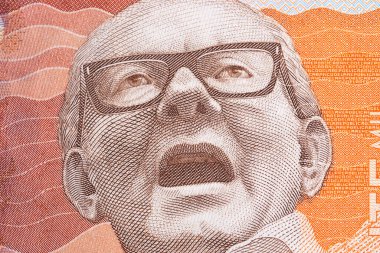 Alfonso Lopez Michelsen Kolombiya parasının yakın plan portresi.