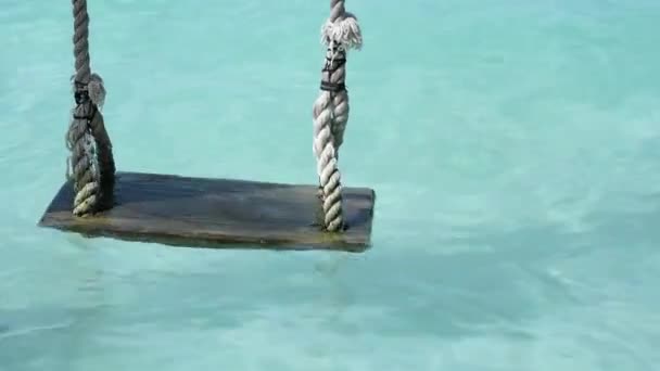 Real Time Video Swing Caribbean Sea Mexico — Stockvideo