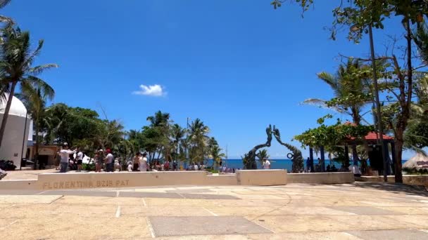 Zeitraffer Aufnahmen Auf Dem Strandplatz Playa Del Carmen Mit Der — Stockvideo