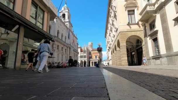 Time Lapse Video People Walking Historic Center Padua Surrounded Historic — Stock Video