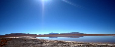 Crisp, clear and stark beauty of a high altitude landscape view on the Altiplano in south central Bolivia clipart