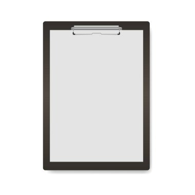 Üzerinde beyaz bir kağıt olan siyah bir dosya. Tasarım için model.