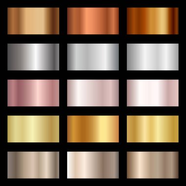 Altın gül, gümüş, bronz, bakır ve altın folyo desen oyma seti.